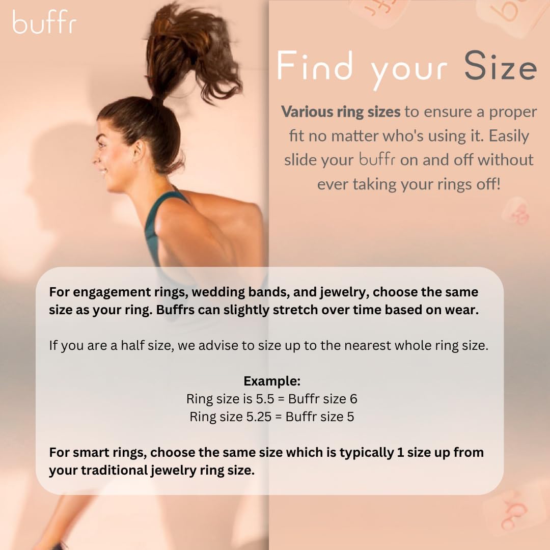 BUFFR Silicone Ring Protector for Working Out – Wedding Ring Protector – Rubber Ring Guard for Women – White, Size 7