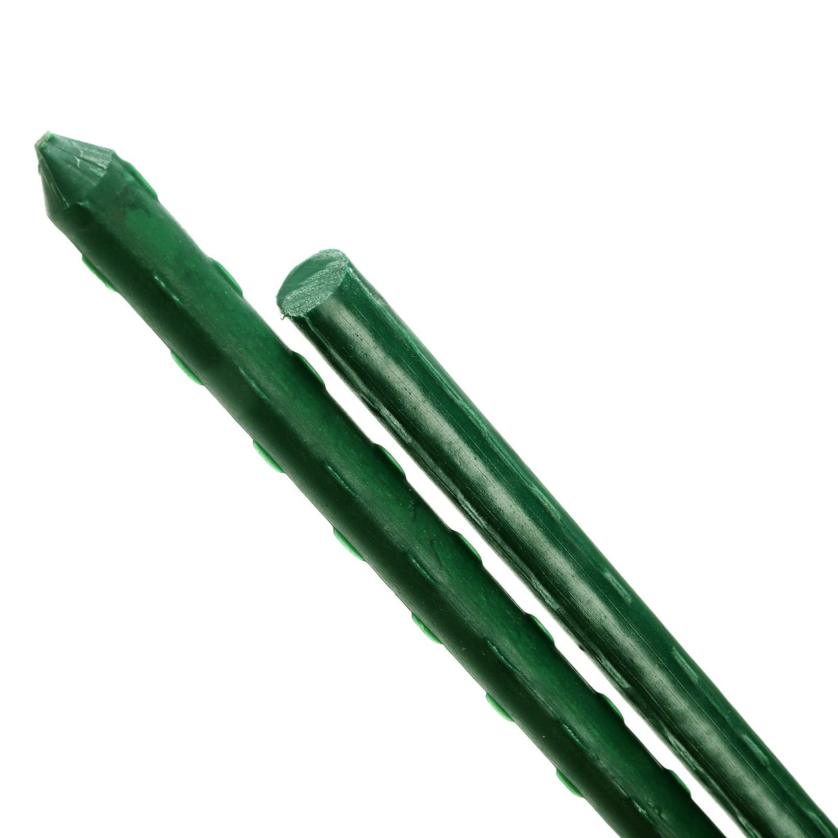 Frcctre 30 Pack 4 Ft Garden Stakes, 48 Inch Sturdy Green Plant Sticks, Plastic Coated Metal Tomato Stakes Support Plant Climbing Support for Tomatoes, Cucumber, Fences, Beans, Potted Plants