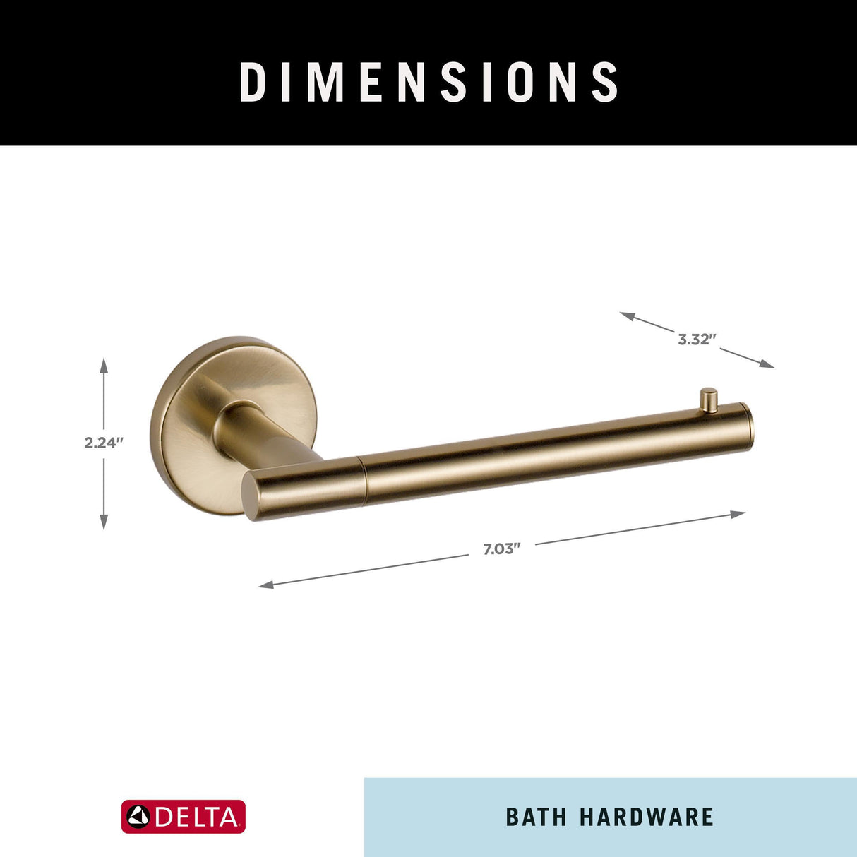 Delta Single Post Toilet Paper Holder | Champagne Bronze | Wall Mount | Trinsic Bathroom Accessories