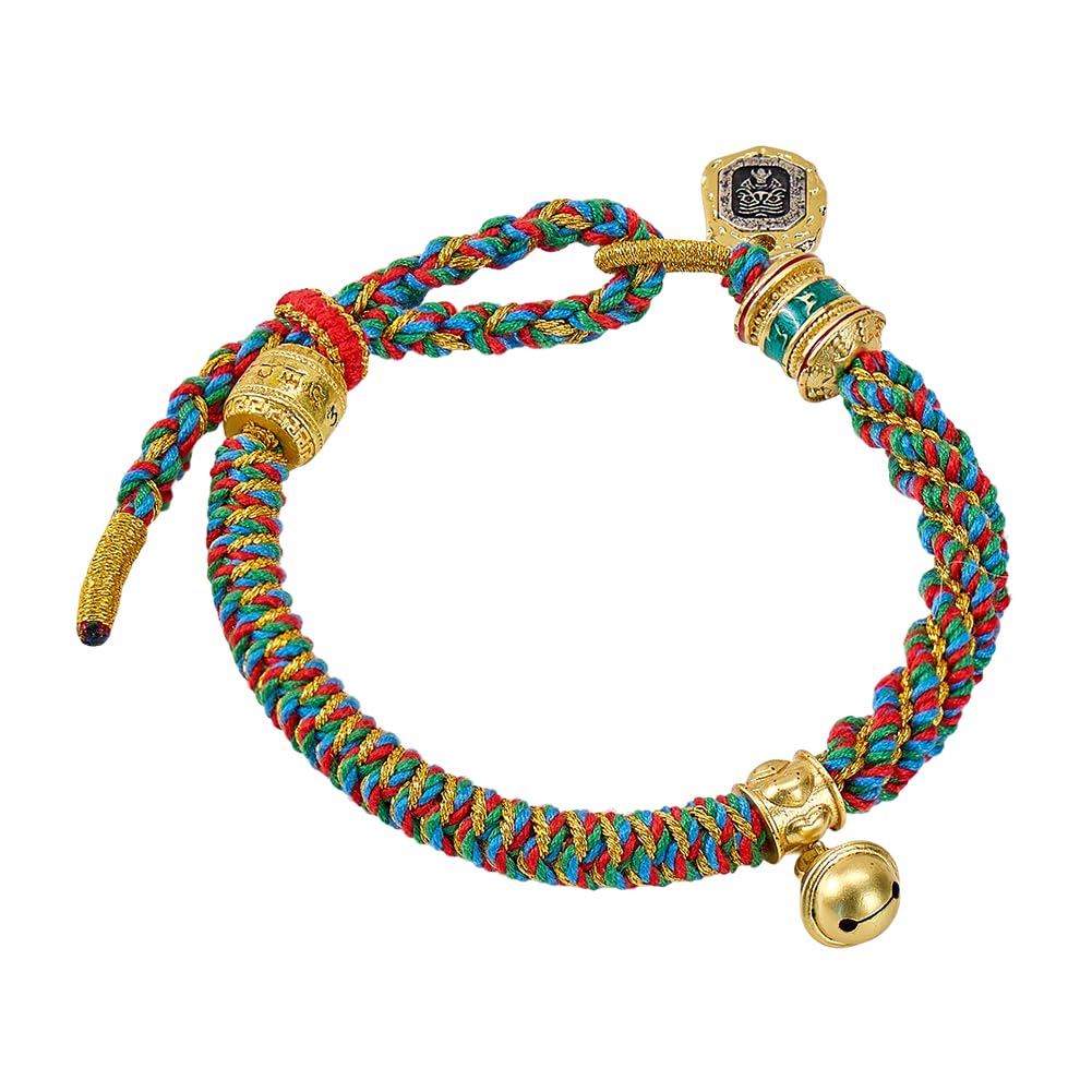 Buddha Stones Tibetan Blessed Wealth Charm Rope Bracelet, Includes Gift Box