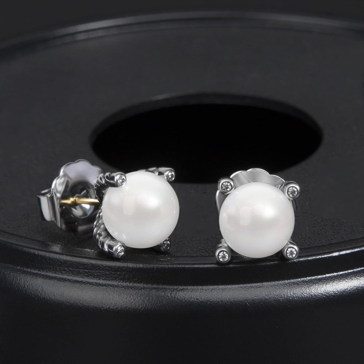 Myshiwu Designer Inspired Twisted Cable Wire Imitation Pearl Stud Earrings for Women Antique Fashion Brand Jewelry Gift (Twisted Cable Pearl Stud)