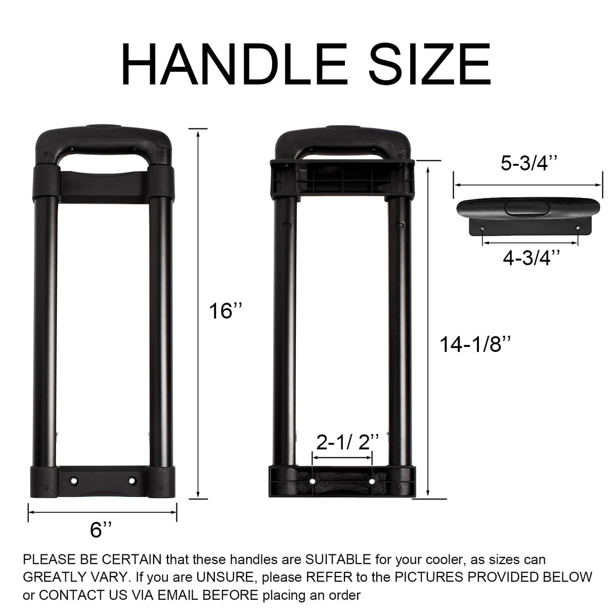 Telescoping Handle for Cooler, Compatible with Igloo Ice Cube and Latitude 60 Qt Rolling Coolers, Ice Cube Cooler Replacement Parts