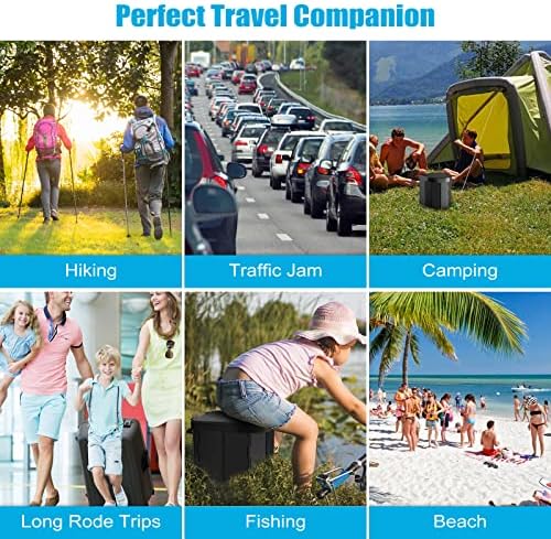 Portable Camping Toilet, Folding Toilet for Adults with Lid and Retractable Toilet Paper Holder, Waterproof Porta Potty with Carry Bag and Disposible Liners for Camping, Hiking, RV Travel