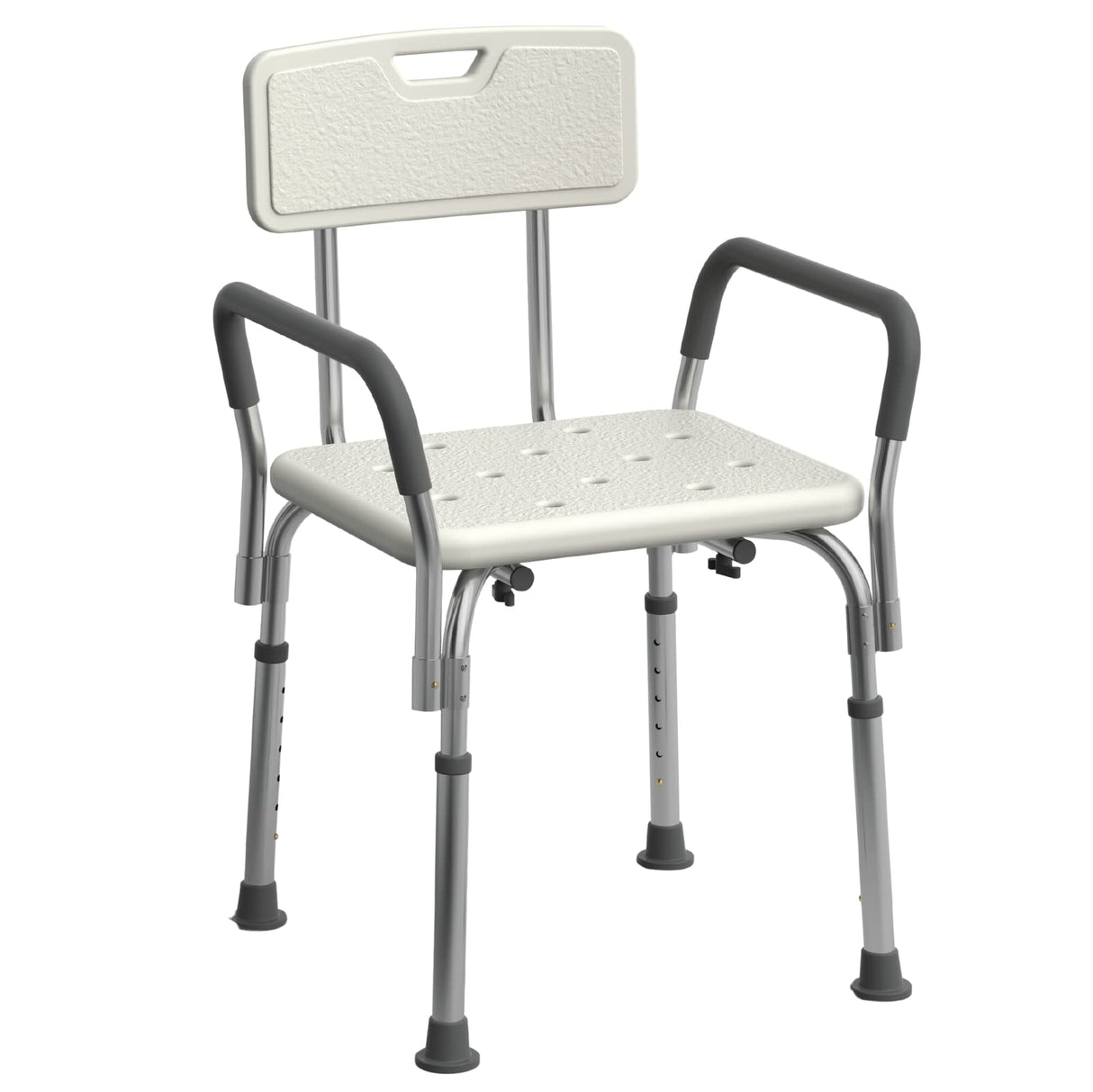 Medline Shower Chair Seat with Padded Armrests and Back | Heavy Duty for Bathtub | Slip Resistant with Adjustable Height | with 350 lb Capacity