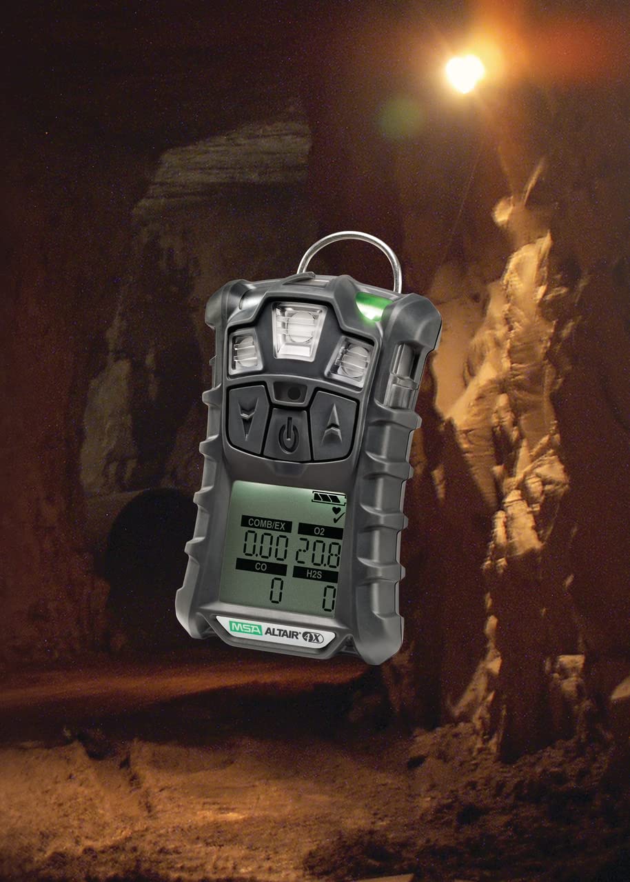 MSA 10178557 ALTAIR 4XR Multigas Detector - (O2, H2S, CO), Color: Charcoal, Battery Powered, Portable Gas Monitor, Durable, Handheld, UL/CSA Approval, 1 Count