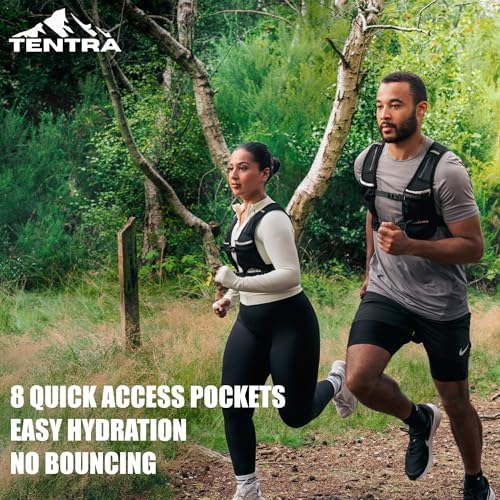 Running Phone Holder Vest with 500ml/17oz Running Water Bottle | Waterproof Phone Pouch Reflective Vest | 8 Pockets, Lightweight Hydration | Accessories for Men & Women