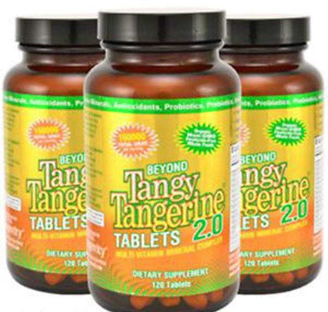 Youngevity Beyond Tangy Tangerine 2.0 Multi-Vitamin & Mineral Complex - Made with Natural & Whole Foods | 160,000 ORAC | 120 Tablets - 3-Pack