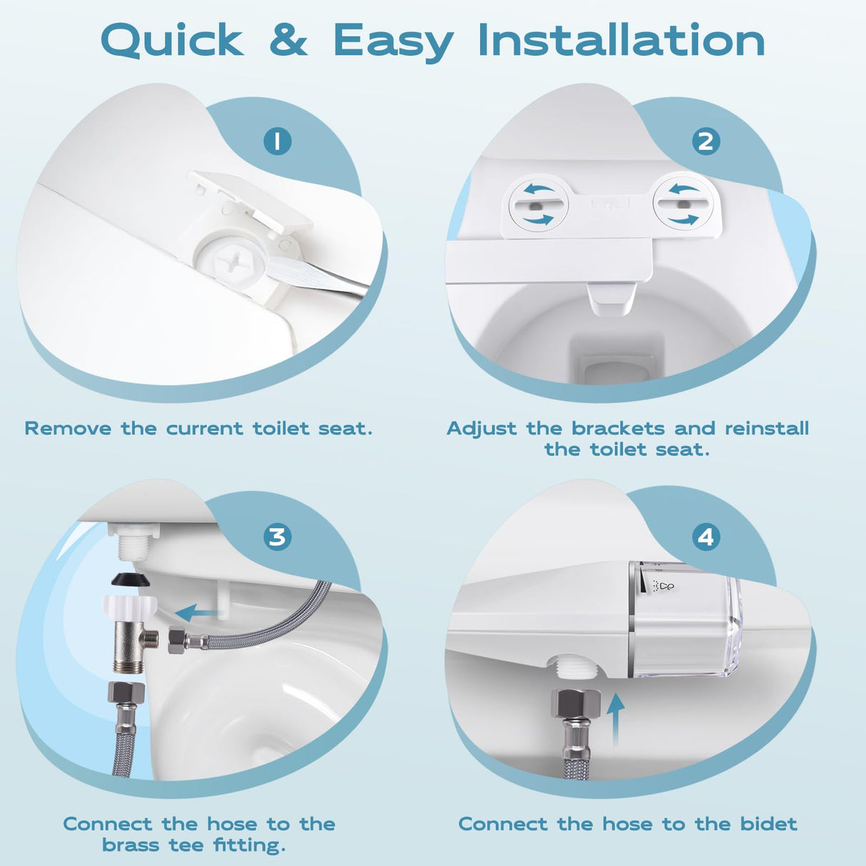 Shineforu Ultra-Slim Bidet Dual Mode Bidet Attachment for Toilet, Bidet Toilet Seat Attachment with Pressure Controls(Feminine/Posterior Wash),Easy to install Design Non-Electric Bidet