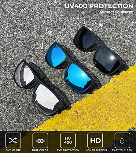 KALIYADI Polarized Sunglasses for Men, Lightweight Sun Glasses with UV Protection for Driving Fishing Golf