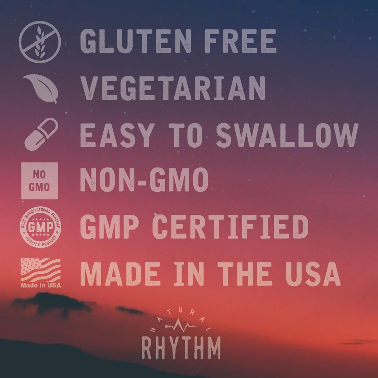 Natural Rhythm Digestive Calm Probiotic (Plus L-Glutamine) 25 Billion CFU and 13 Strains. - Natural Support for Better Digestion - for Bloating & Constipation + Gas Relief & Leaky Gut - 60 Capsules.