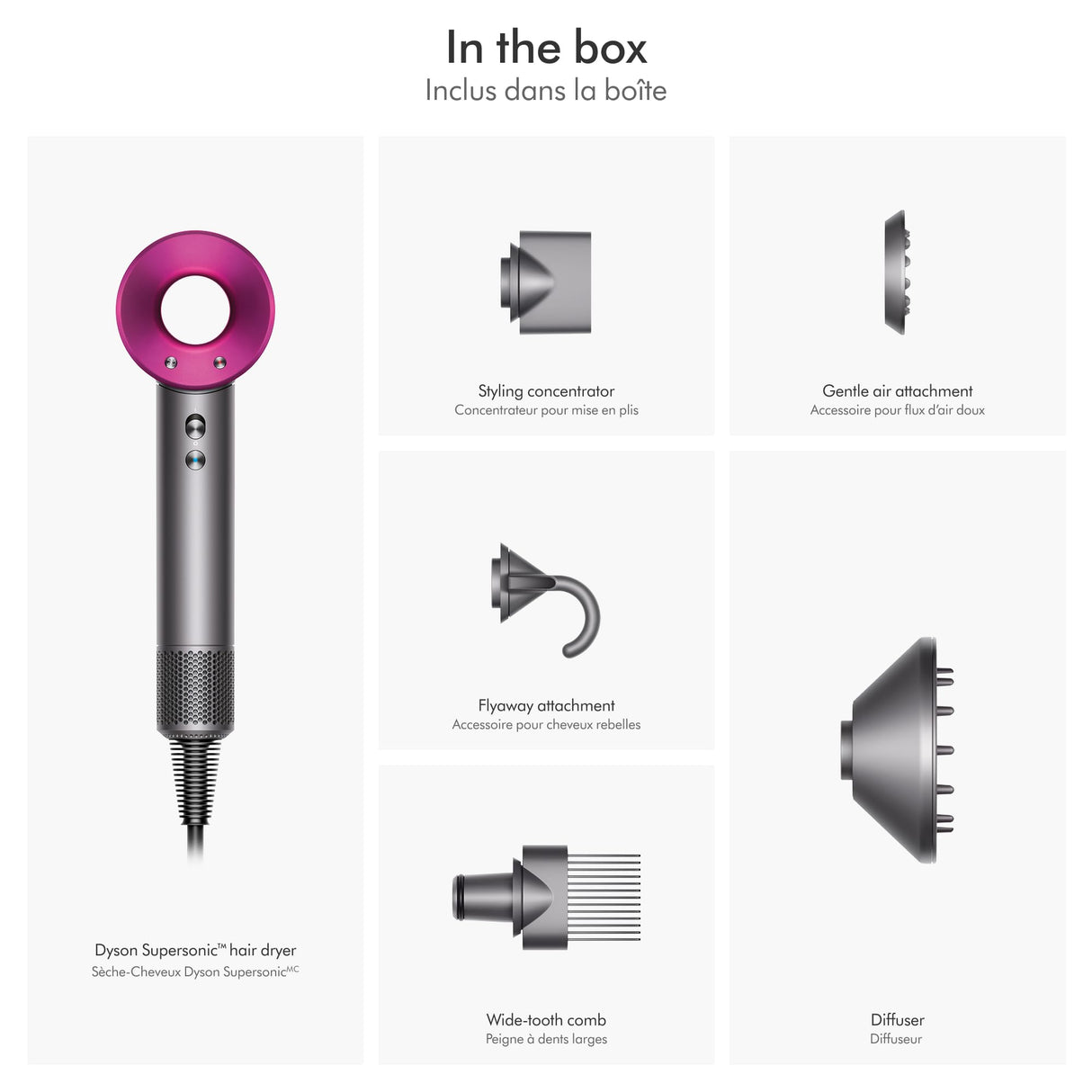 Dyson Supersonic™ Hair Dryer, Iron/Fuchsia