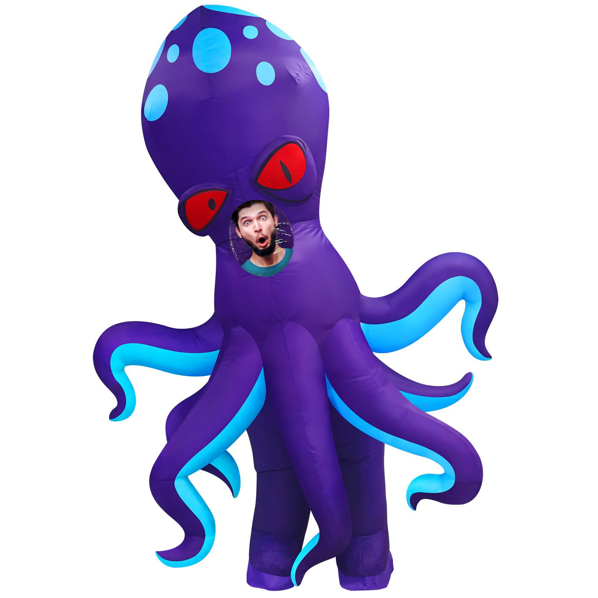 Danxilu Inflatable Costume Adult Full Body Blow Up Octopus Costume Animal Cosplay Men Women Funny Inflatable Halloween Costume Theme Party Christmas Birthday Holiday