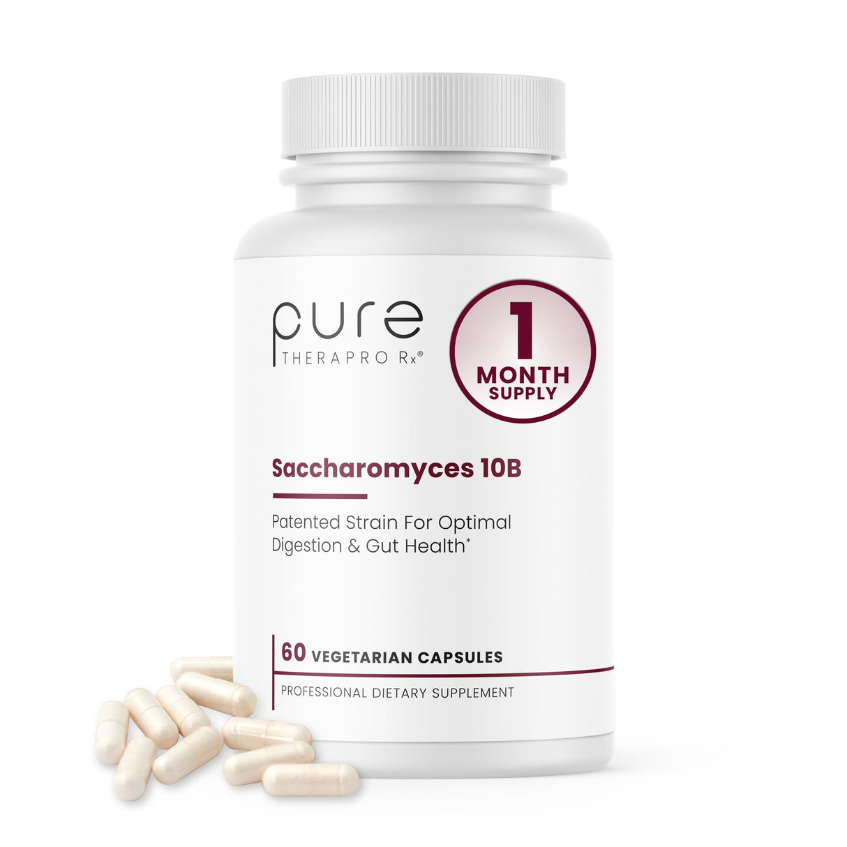 Saccharomyces 10B - Saccharomyces Boulardii, 10 Billion CFU Per Serving, Patented Strain: Lynside CNCM I-3799, Probiotic Capsules, Probiotics for Men and Women - 60 Count