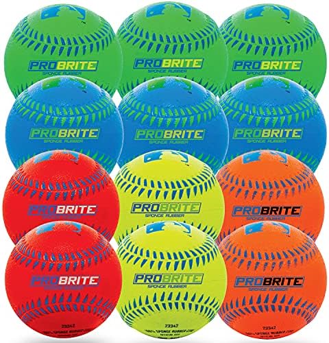 Franklin Sports - Pro Brite - Neon Rubber Teeball - MLB - Youth Tball - Baseball + Softball - Indoor & Outdoor Use