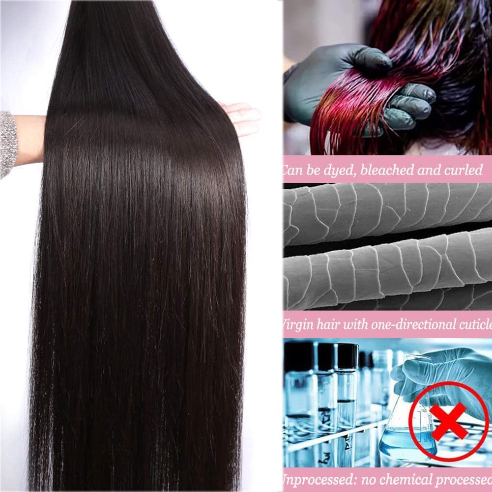 10A Human Hair Bundles 16 18 20 Inch Straight Bundles Human Hair 100% Unprocessed Brazilian Virgin Weave 3 Bundles Double Weft Raw Remy Hair Bundles Deals