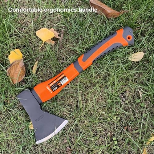 Edward Tools Wood Axe - Heavy Duty Small Camp Hatchet with Sheath - for Splitting Wood, Kindling - Forged Steel Blade with No Slip Handle - Throwing Hatchet and Axe