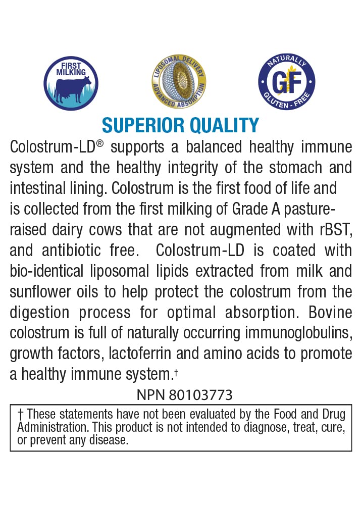 Colostrum-LD Colostrum Capsules - 120 Count - Liposomal Delivery