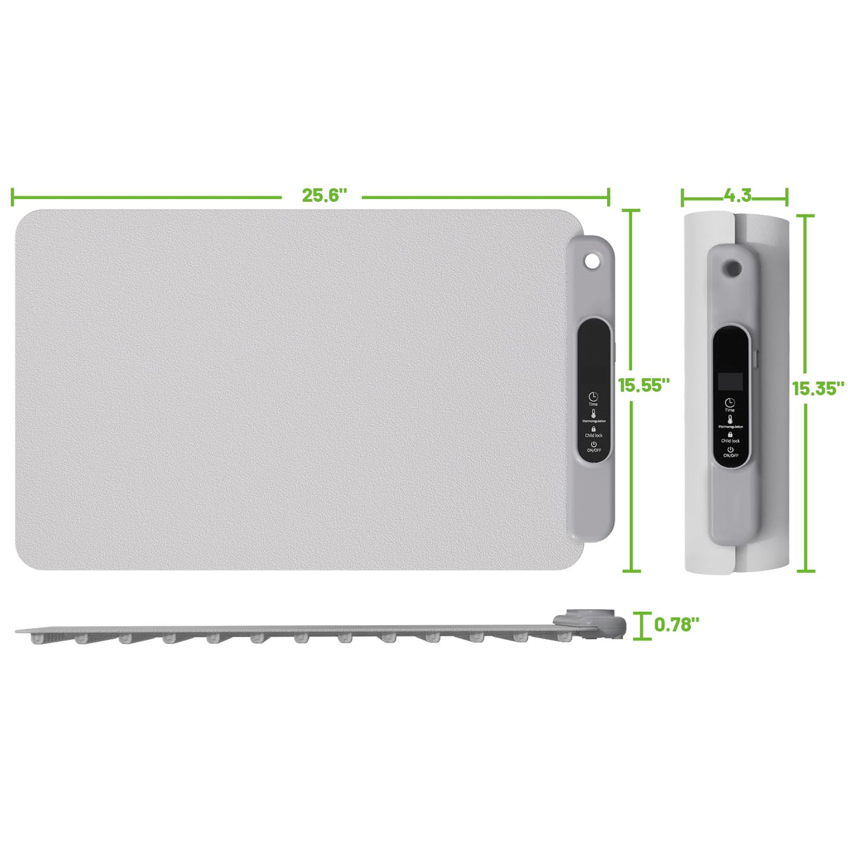 Food Warming Mat Electric Tray: YTLAD Silicone Heating Pad with 6 Level Adjustable Temperature and 5 Hours Timer & Family Lock, Foldable Food Warmers for Parties, Daily Use (Grey, 25.6" x 15.55")