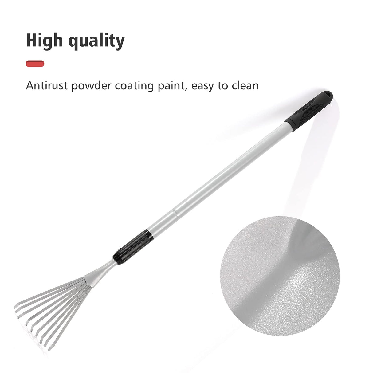Extendable Handle Shrub Rake for Clean Debris Lawn Shrub Bush and Flowers