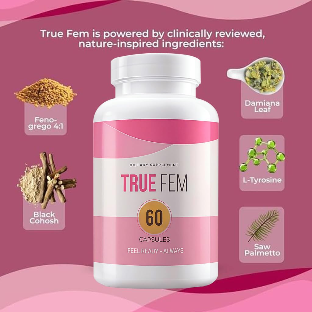 TRUE FEM 13-in-1 Vitamin ,Truefem 13-in-1 Capsules Vegan, Non-GMO – Botanical Blend for Women’s Daily Balance