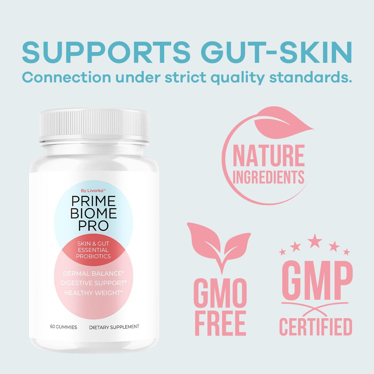 (3 Pack) Prime Biome Pro Gummies - Prime Biome Gummies Pro for Skin & Gut Support, Primebiome Pro Reviews - Supplement Gummy All Natural Vitamin Advanced Formula, 180 Gummies for 3 Months