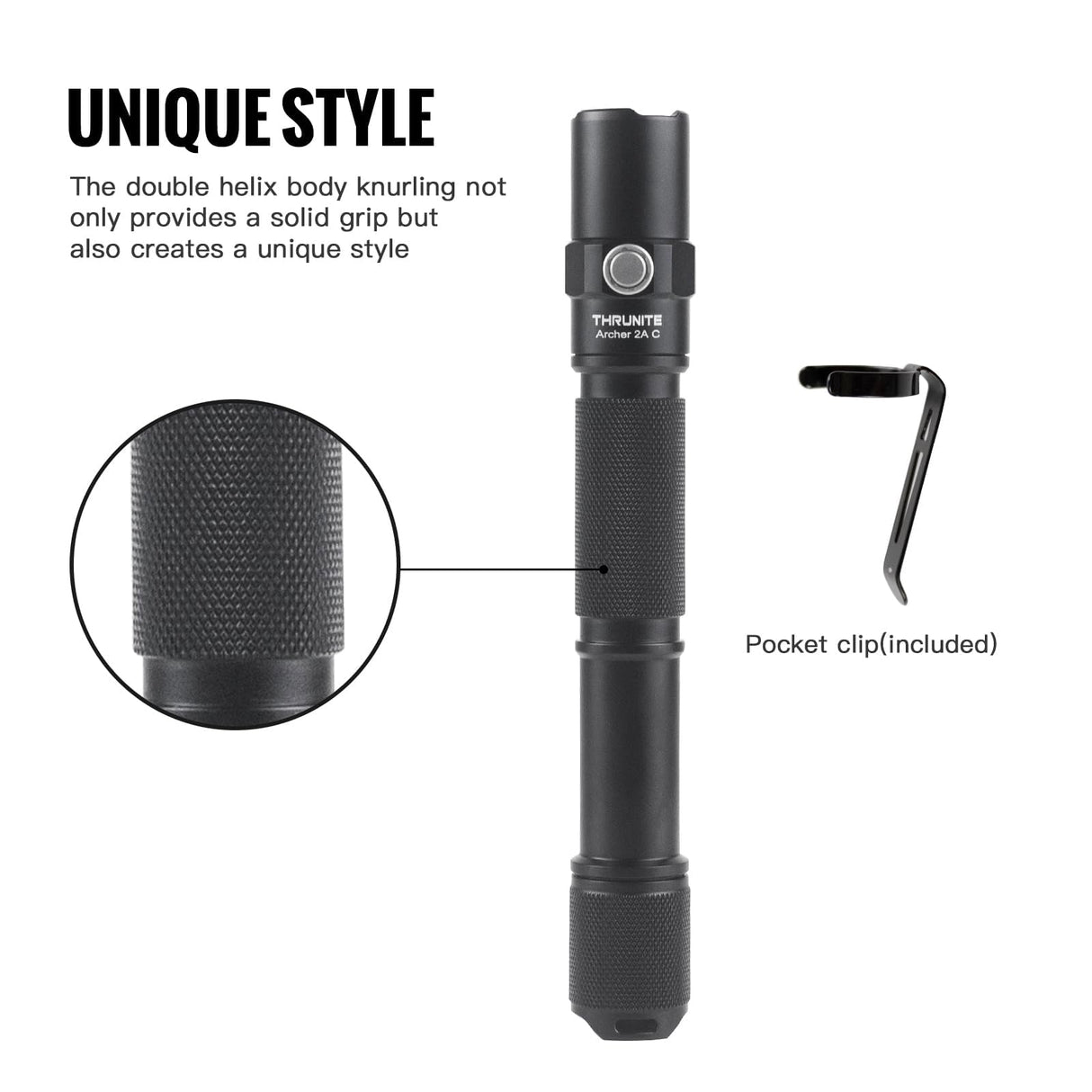 ThruNite Archer 1A LED Flashlight - 312 Lumens AA Flashlight, Waterproof, Compact Portable, and Durable Light for Everyday Carry(EDC) Camping, Hiking, and Emergencies - Cool White (Cool White)