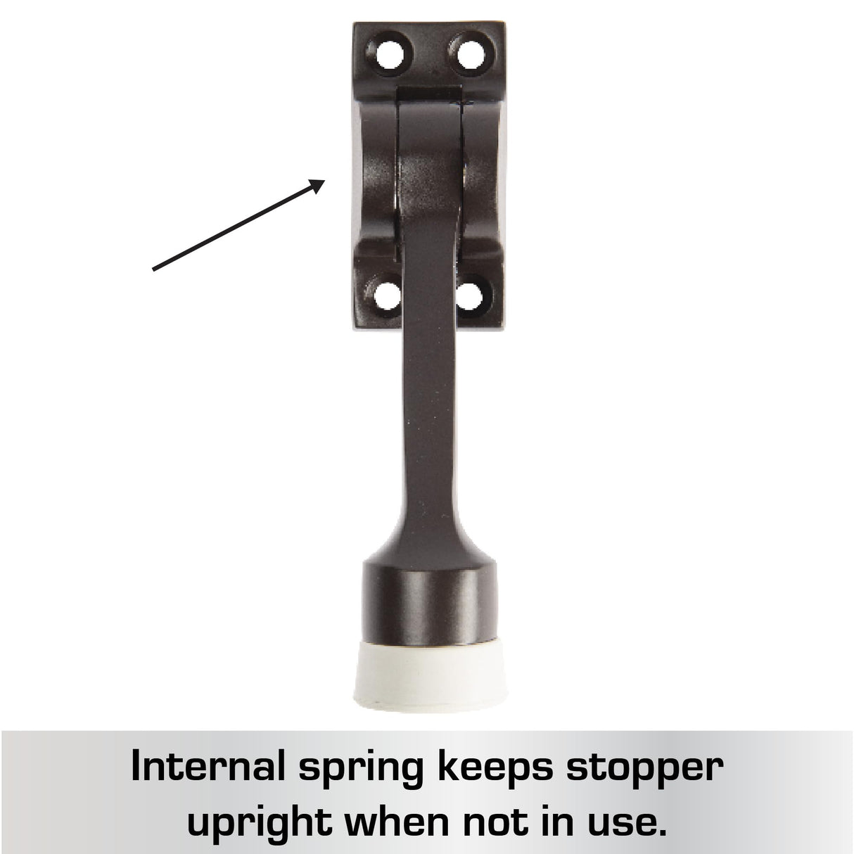 BRINKS Commercial - 4" Kick-Down Door Stop, Matte Black Finish - Non-Obtrusive Option to Protect Your Door and Walls