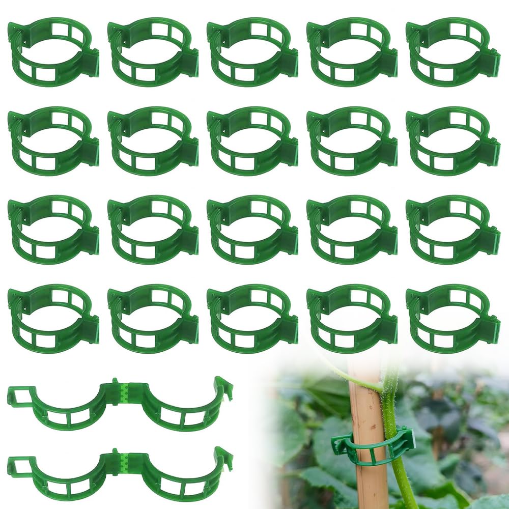 100 Secured Plastic Plant Clip, New Reusable Plant Support Clips Plastic Clips Tomato Clips for Securing Plants for Climbing Plants, Grape, Vegetable Stems (100 Pcs)