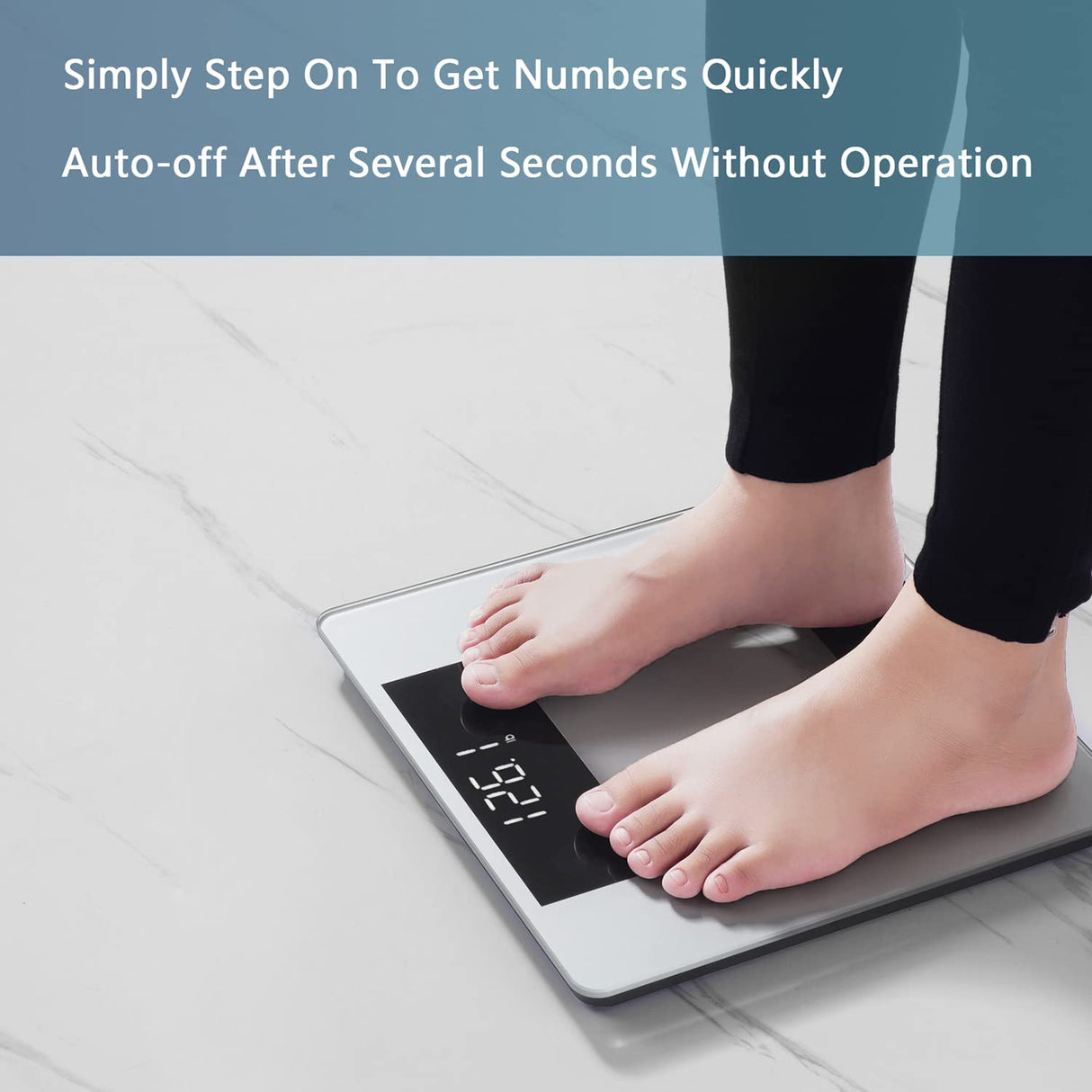 Vitafit Digital Bathroom Scale for Body Weight, High Accuracy Assured by Weight Scale Professional Factory Since 2001, White LED and Step-On, 3*AAA Batteries Included, 400lb, Silver