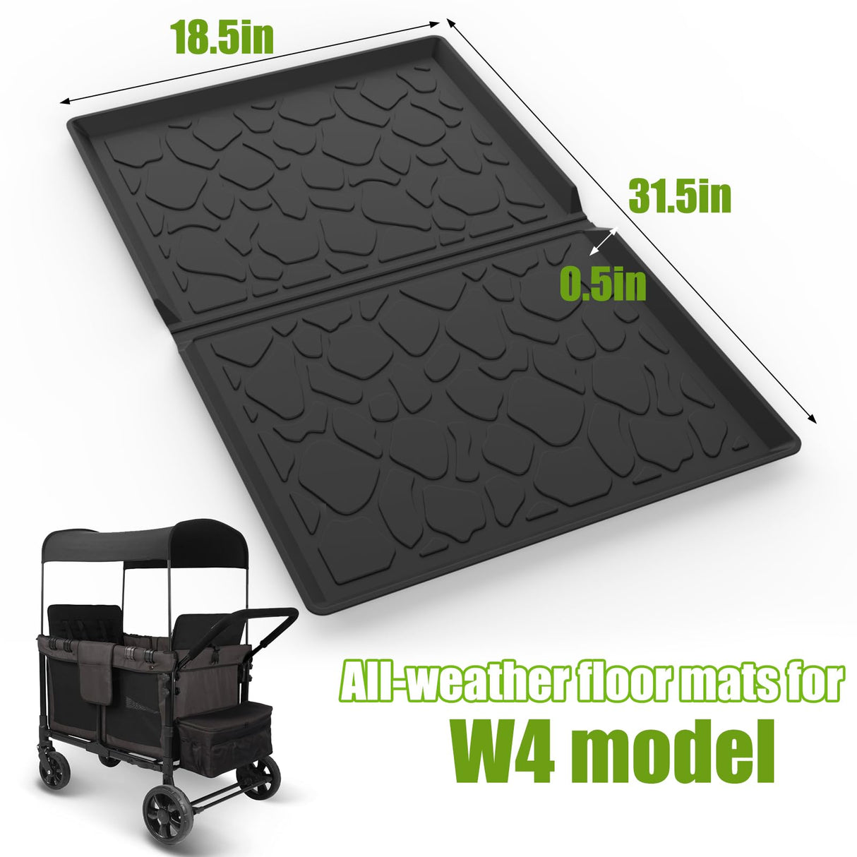 Vodolo Silicone Mat for Wonderfold Wagon W4,Luxe Accessories for Wonderfold Stroller to Protect Wagon from Sand, Dirt, and Water,Easy Clean