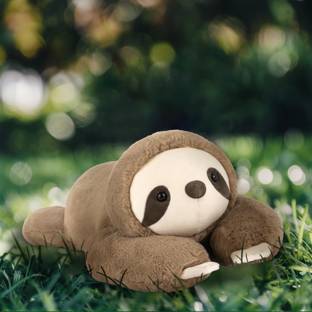 Niuniu Daddy 20" | 3.3 Pound Weighted Sloth Stuffed Animals for Adults & Kids & Baby, Large Brown Sloth Weighted Lap Animals Plush, Cute Weighted Stuffy Toy as Gift for Christmas Birthday Holidays