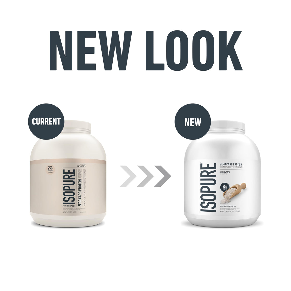 Isopure Zero Carb 100% Pure Whey Isolate Protein Powder, Lactose Free, Gluten Free, with Vitamins, Unflavored, 25g Protein Per Serving, 4.5 Lbs, 50 Servings (Packaging May Vary)