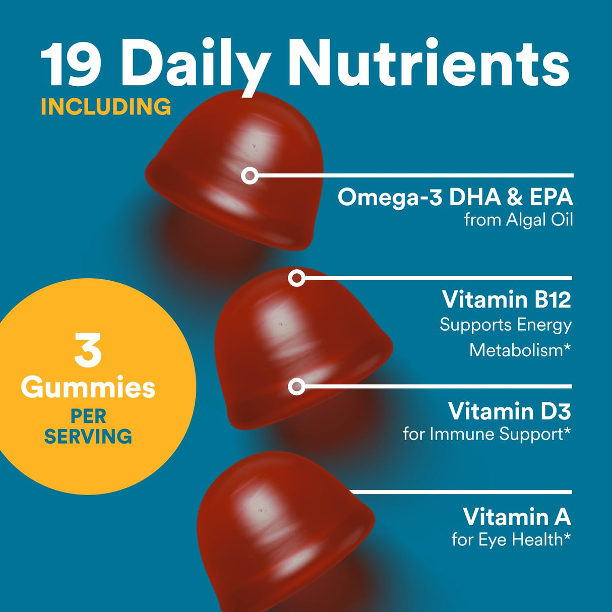 SmartyPants Men's Multivitamin Gummies - Improved Formula: Omega 3 (DHA/EPA), Methylfolate, Vitamin D3, C, Vitamin B12, B6, Vitamin A, K, Zinc & Selenium, Gluten Free, 90 Count (30 Day Supply)