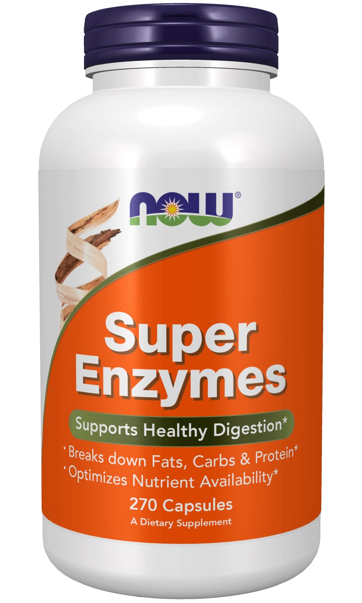 NOW Foods, Super Enzymes, Formulated with Bromelain, Ox Bile, Pancreatin and Papain, Super Enzymes, 270 Capsules