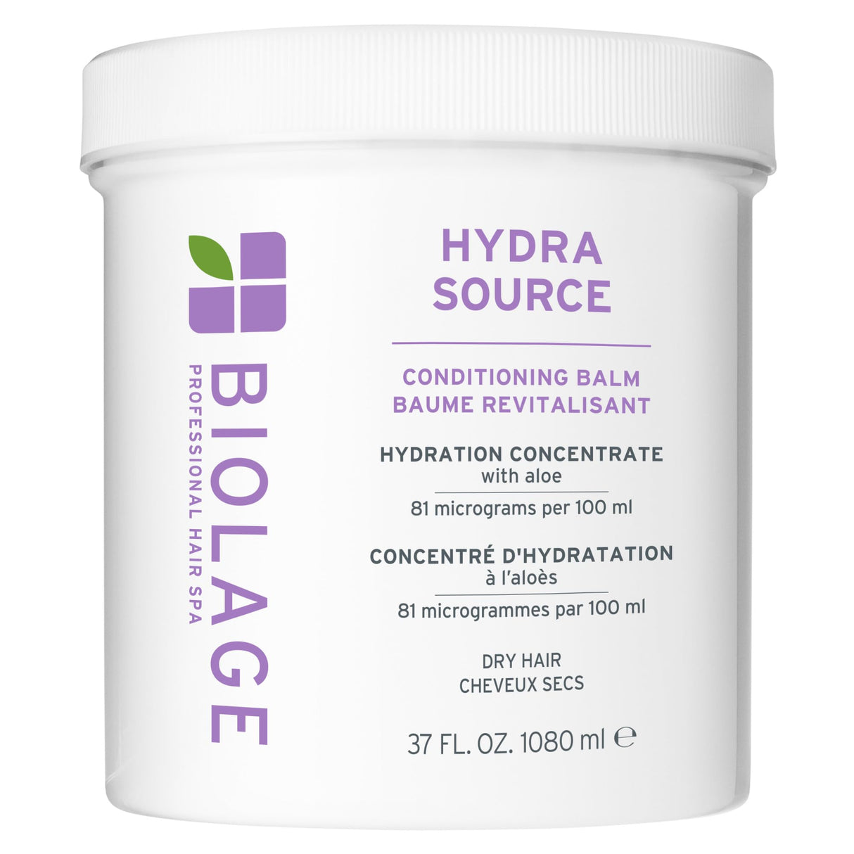 Biolage Hydra Source Conditioning Balm - Conditions, Detangles & Adds Softness, For Dry Hair, Infused with Micro-Filtered Aloe Vera, Vegan & Paraben-Free, Packaging may vary
