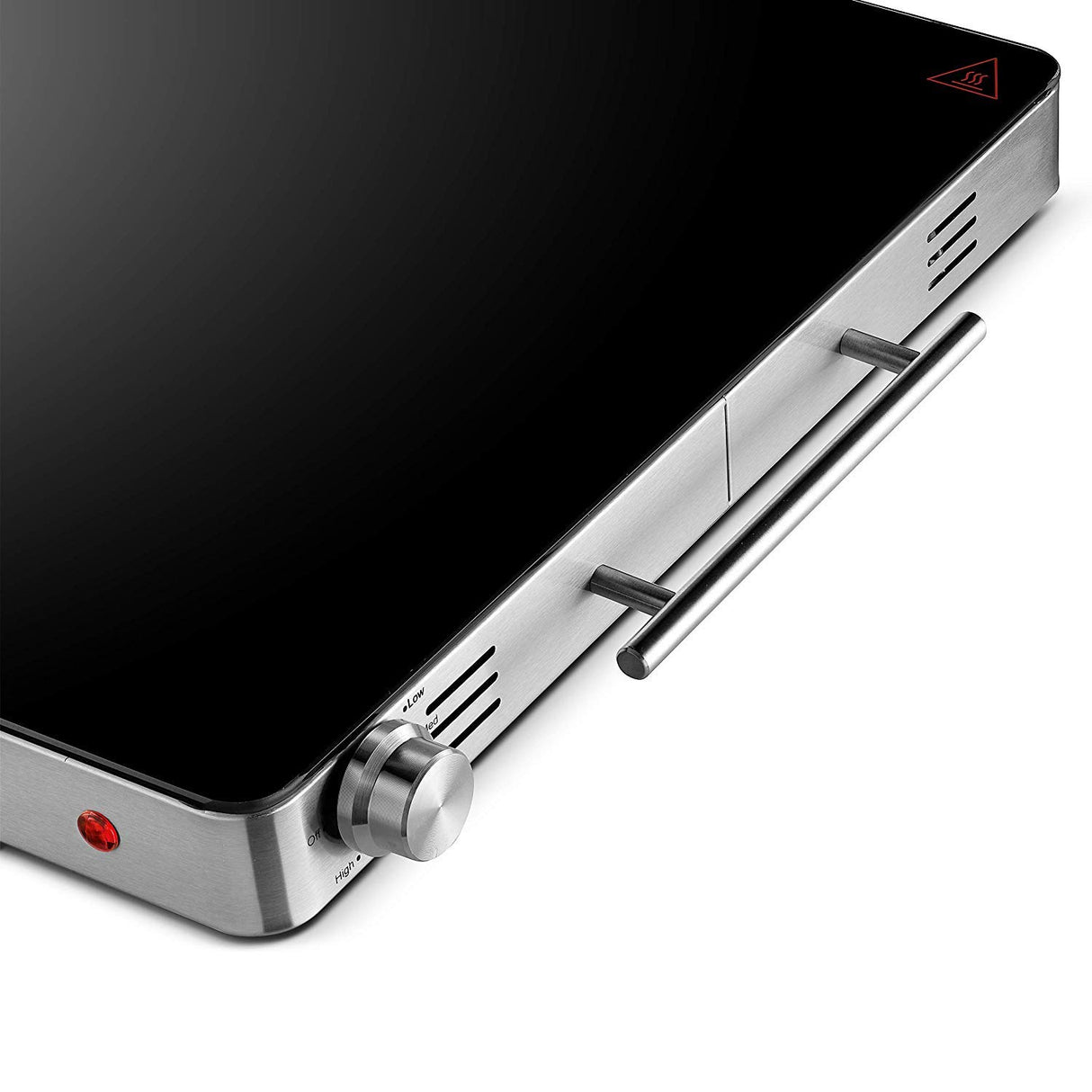 Magic Mill Large Electric Glass Top Food Warming Tray Buffet, Keep Your Food Hot During Holiday Parties, Adjustable Temperature Control, Stay-Cool Handles, Modern Stainless Steel Design, ETL Approved