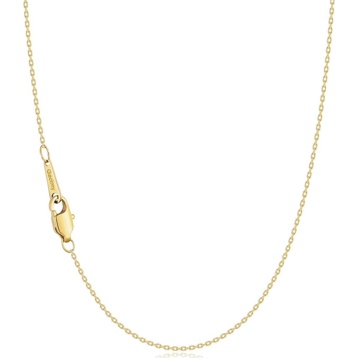 Gacimy 1.1mm 14K Gold Plated Cable Chain Necklace for Women, 22 Inches