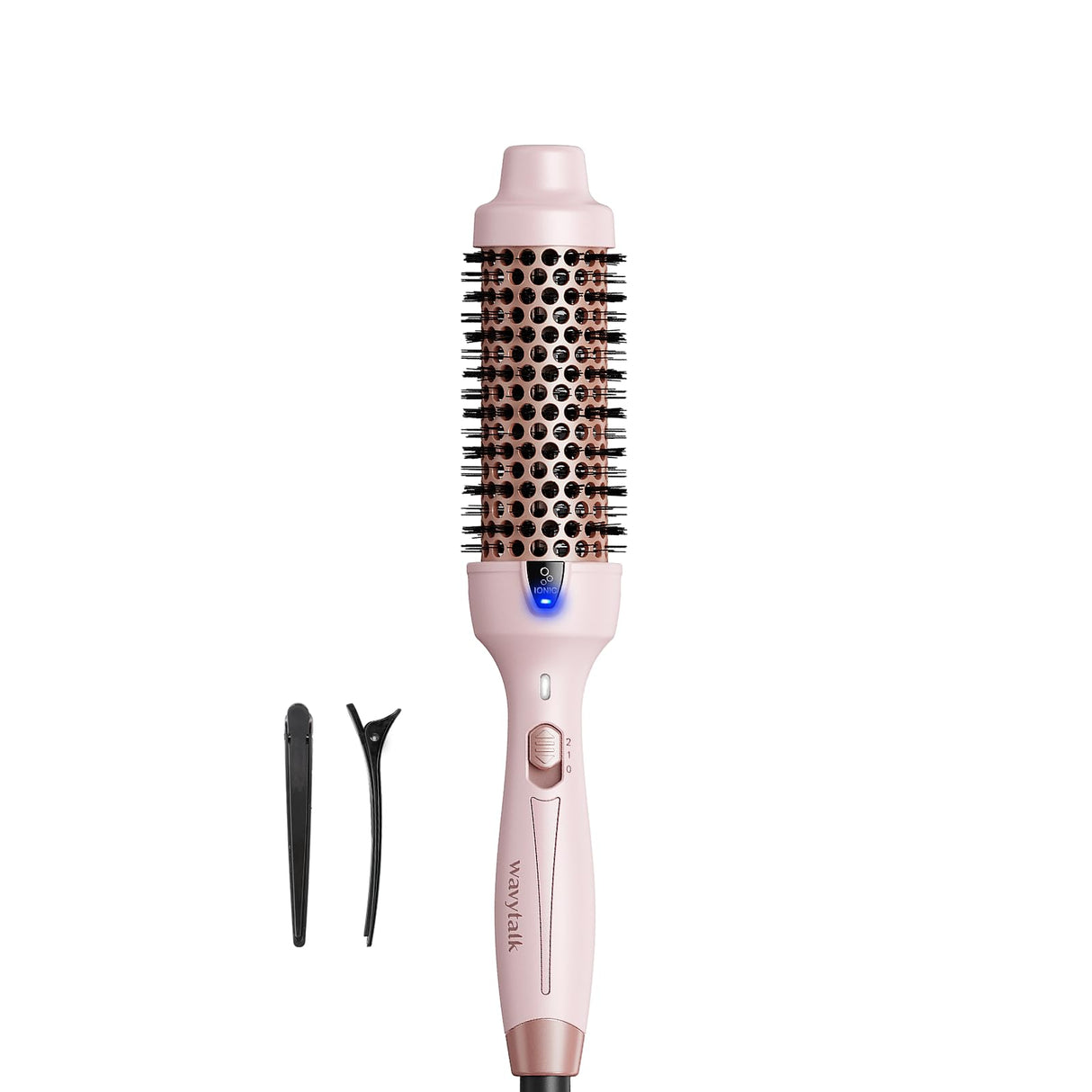 Wavytalk Thermal Brush, Blowout Express 1.5 Inch Negative Ion Thermal Round Brush Creates Blowout Look Makes Hair Shinier & Smoother, Dual Voltage, Easy to Use (Pink)