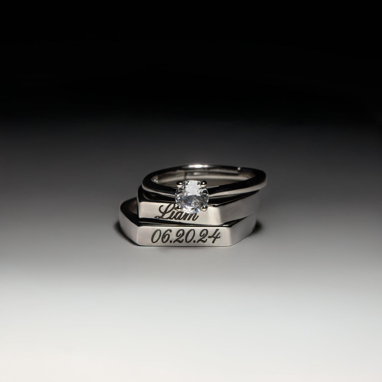 Custom Signet Rings for Women, Engraved Name Rings with Roman Numerals