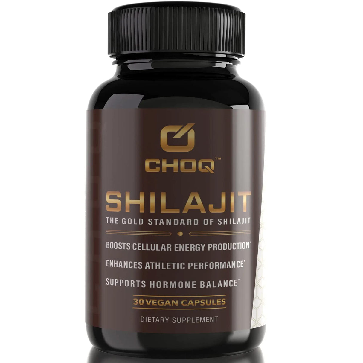 CHOQ® Shilajit - Over 50% Fulvic Acid, 500 mg Vegan Capsules, Energy, Brain, Focus, Collagen, Hormones, Mitochondrial Function, Urolithin A, Lab-Tested