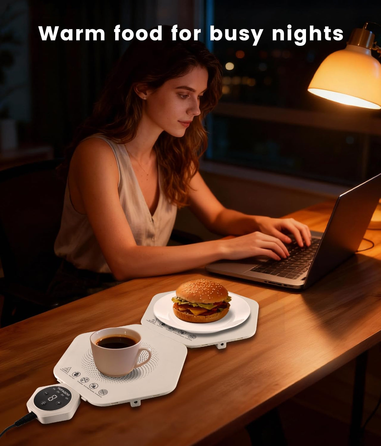 Warming Mat for Food, Silicone Hexagonal Design Electric Warming Tray, Fast Heating, Freely Combined, 4 Temperature Settings, Food Heating Pad Suitable for Parties Gatherings Home Daily Use (2)