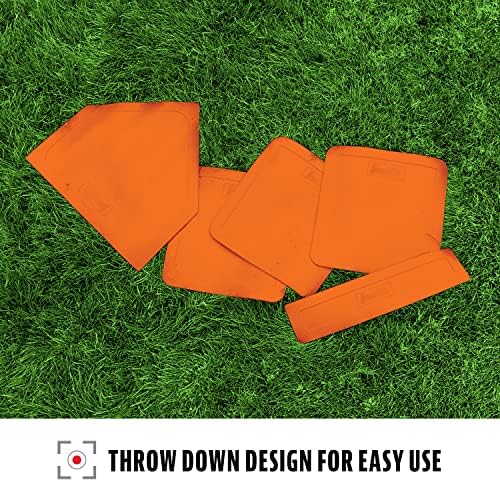 Franklin Sports MLB Throw Down Baseball Bases with Home Plate + Pitcher's Rubber - Backyard Rubber Base Set Perfect for Baseball, Teeball + Kickball