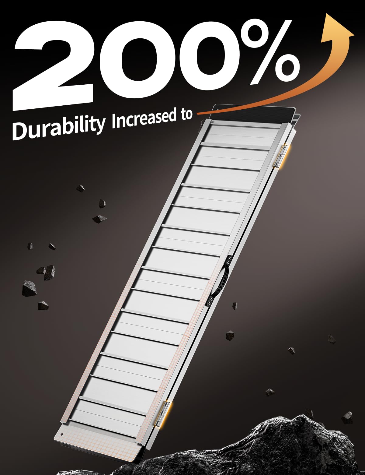FACHNUO 4 Feet Portable Wheelchair Ramp, Non-Skid Aluminum Handicap Ramps with Handle, Folding Threshold Wheel Chair Ramp for Home Steps, Stairs, Entry, Threshold, Curbs, Stairs, 800LBS Capacity