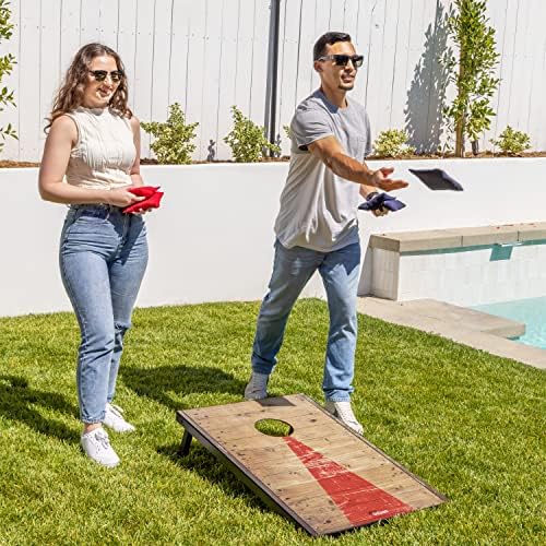 GoSports Portable Cornhole Sets, 8 Styles – Choose 4 x 2 ft or 3 x 2 ft - Boards Include 8 Bean Bags, Travel Case, and Game Rules