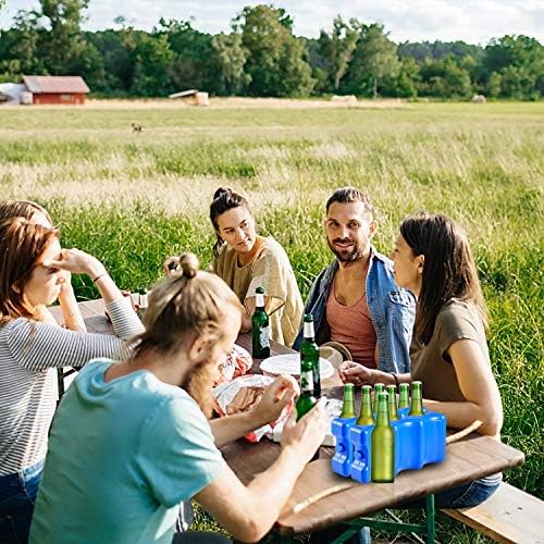 Cold Freezer Cool Ice Packs Double Sided Contoured Reusable Long Lasting for Breast Milk Baby Bottles Cool Storage Insulated Bags, Lunch Box Soda Beer Can Coolers(600g,Set of 4)