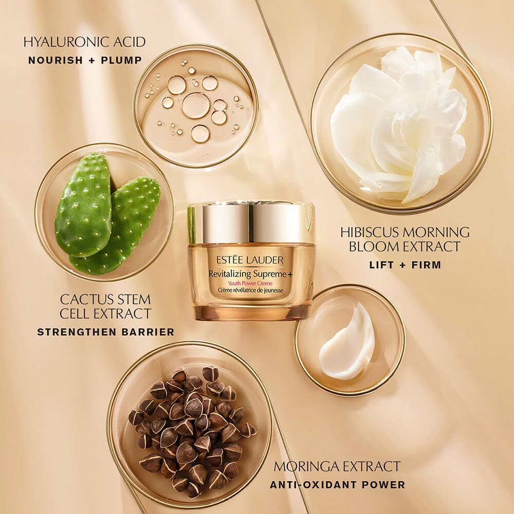 Estée Lauder Revitalizing Supreme+ Youth Power Cream Moisturizer with Hyaluronic Acid & Peptides, Anti Aging, 2.5 Ounce