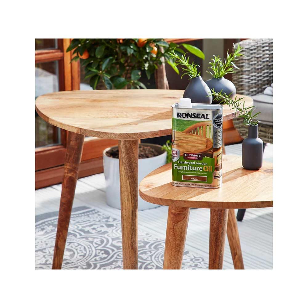 Ronseal UHWGFOC1L 1 Litre Ultimate Protection Hardwood Garden Furniture Oil -Natural