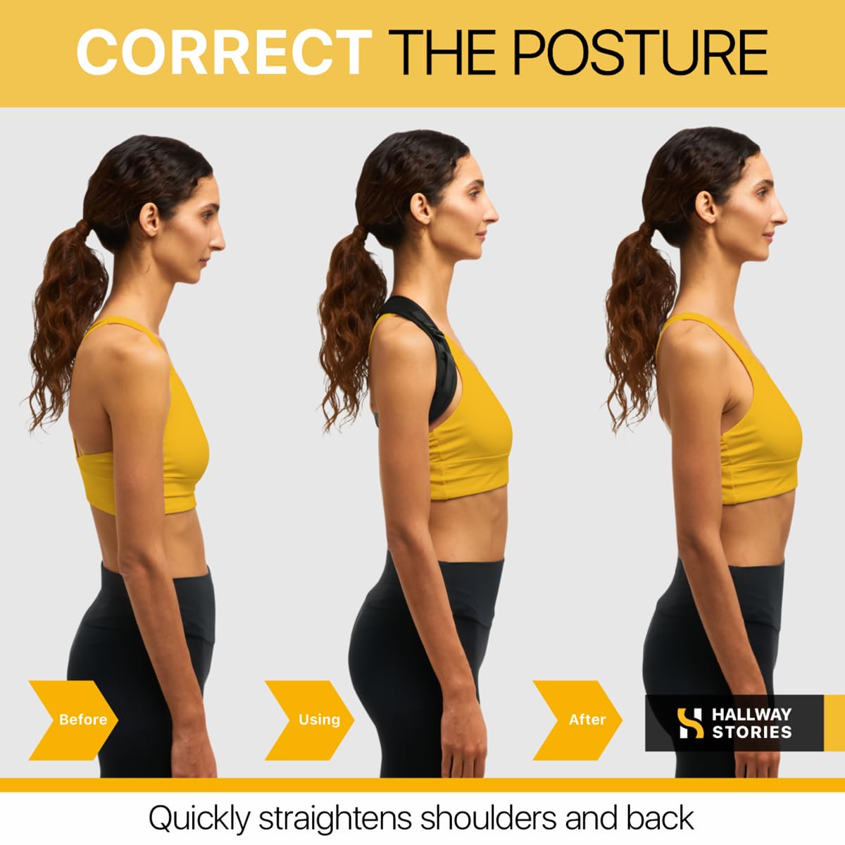 Posture Corrector Back Brace for Women & Men - Adjustable Straps for Neck & Shoulder Comfort, Breathable Upper Back Straightener, Invisible Under Clothes, Comfortable Ergonomic Design (28-48") (28-48")