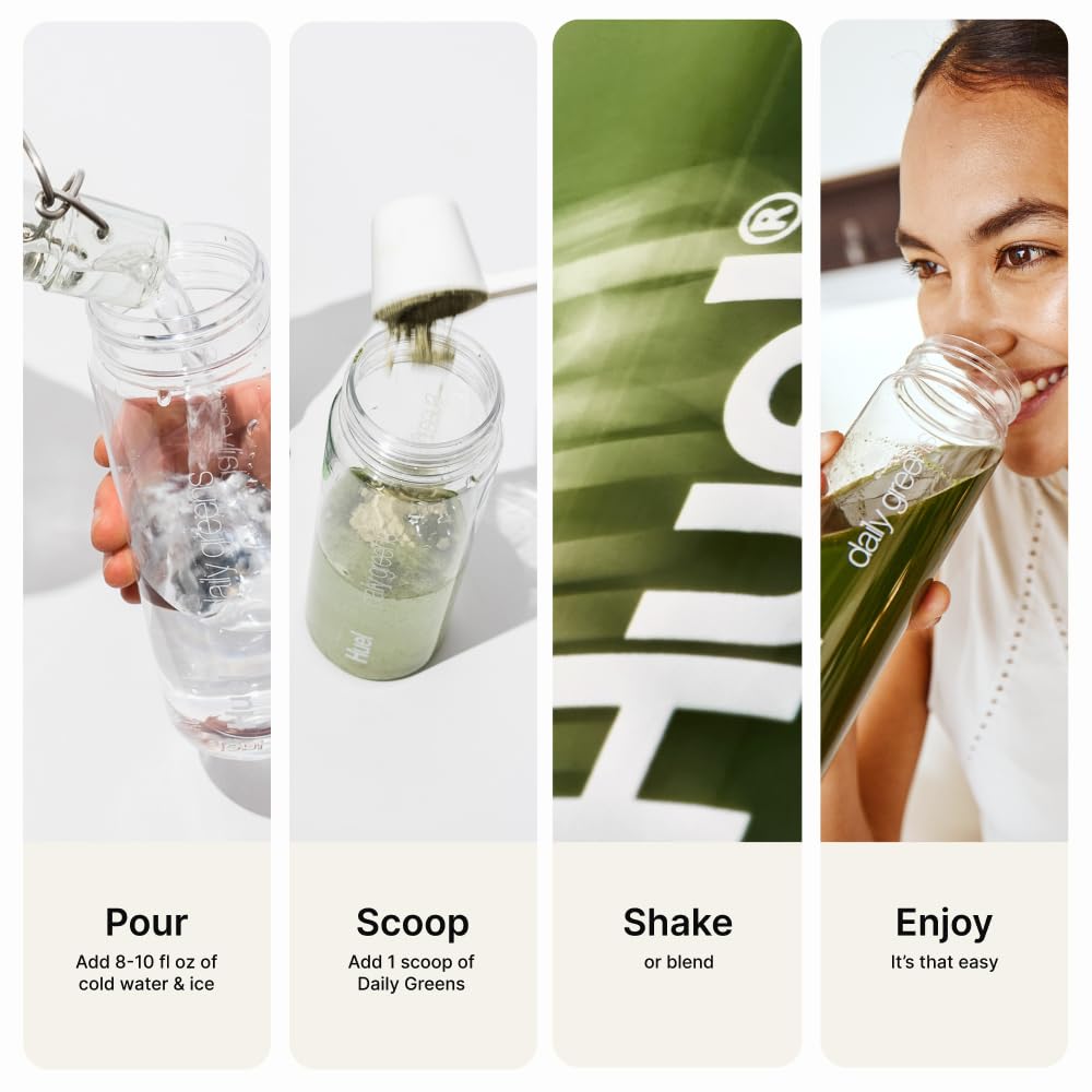 Huel Daily Greens | Superfood Greens Powder | 91 Vitamins, Minerals, and Wholefood-Sourced Ingredients | Adaptogens, Antioxidants, Gut-Friendly Probiotics | 30 Servings