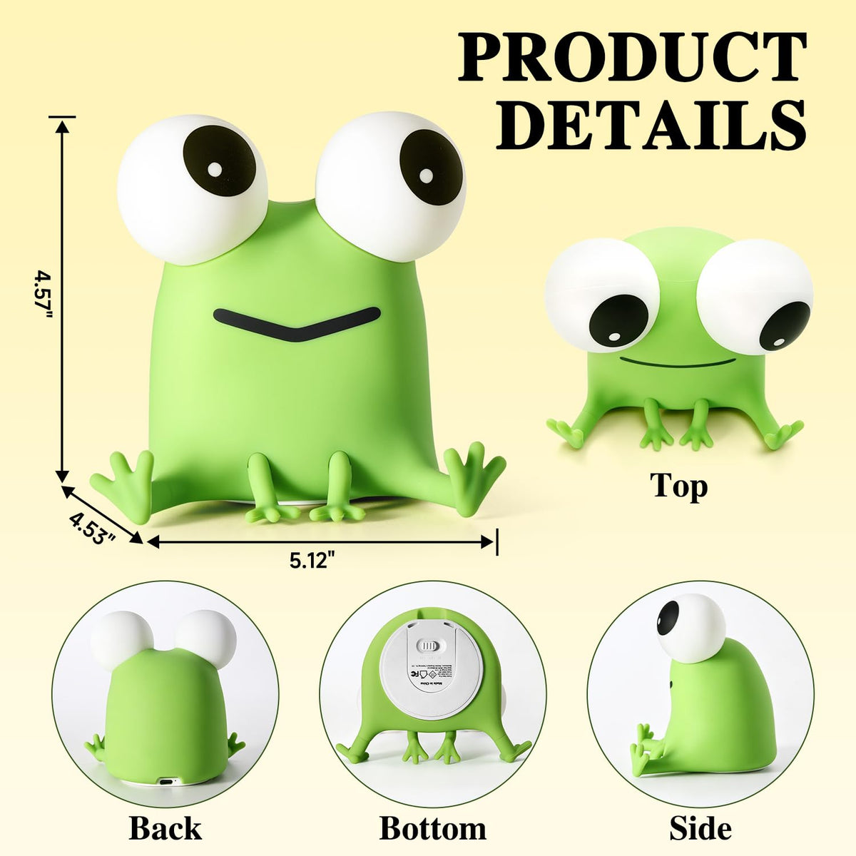 Big-Eyed Frog Lamp Funny Gifts, 3 Dimming+Silicone Random Stuff, Touch+Timer+Rechargeable Night Light, Unique Cool Lamp Weird Stuff Cool Things, Cute Gag Gifts Frog Gifts for Kids, Teens, Adults